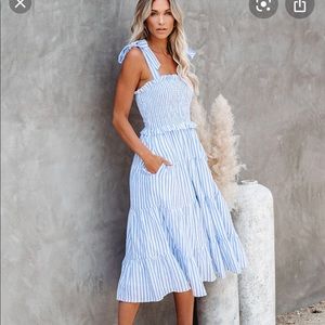 Vici Catherine Smocked Midi Dress